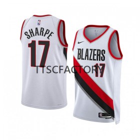 Herren NBA Portland Trail Blazers Trikot Shaedon Sharpe 17 Nike 2022-23 Association Edition Weiß Swingman